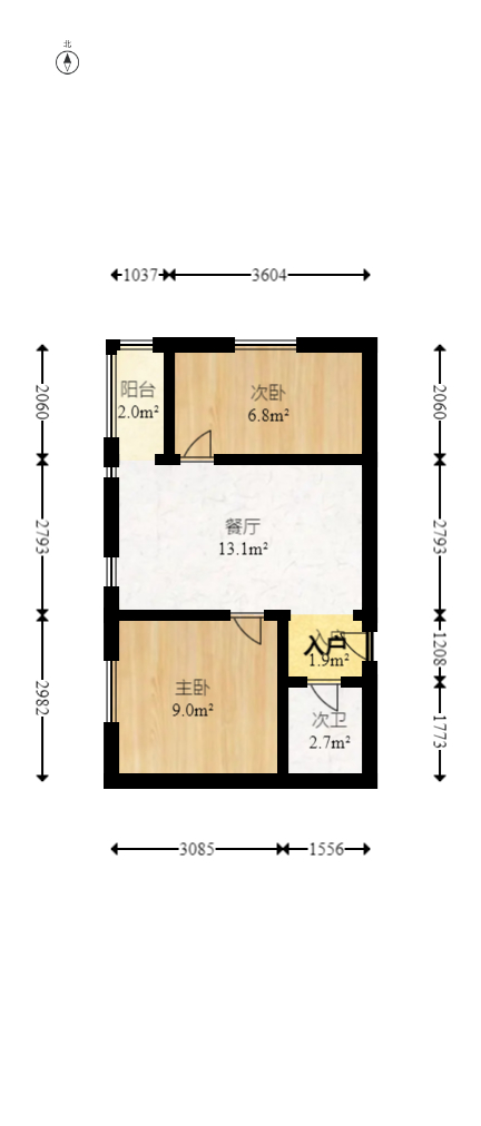 西城别院  1室1厅1卫    62.0万室内图1