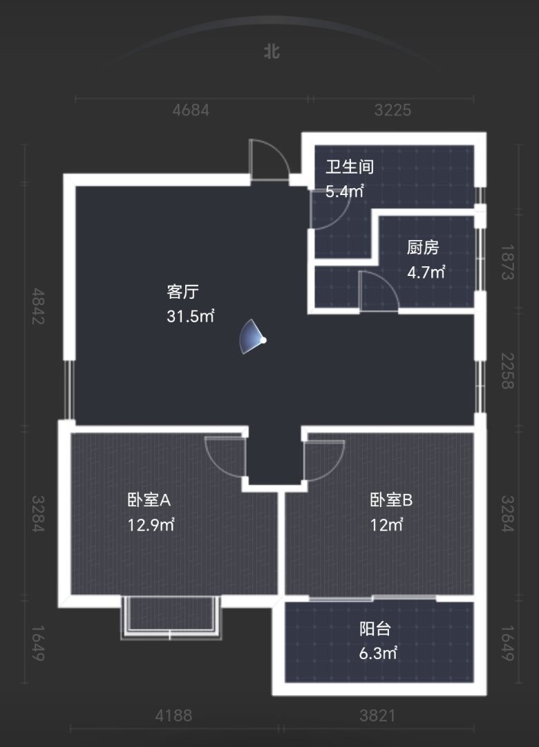 金鼎花苑（金鼎中心商厦）  2室2厅1卫   96.00万户型图