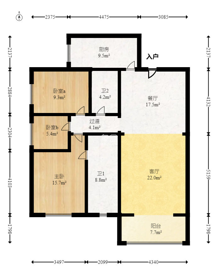红建大厦  1室0厅0卫   55.00万