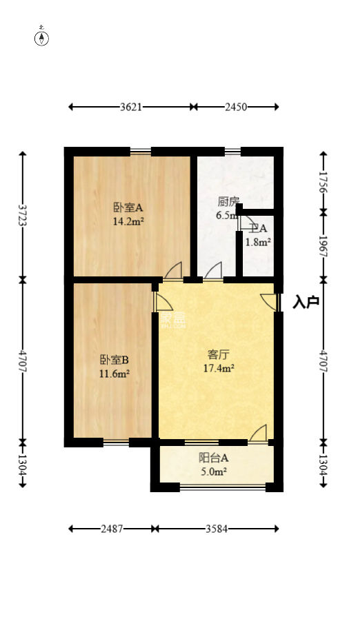 洞井小區(qū)(地質(zhì)大隊）  2室2廳1衛(wèi)   35.00萬