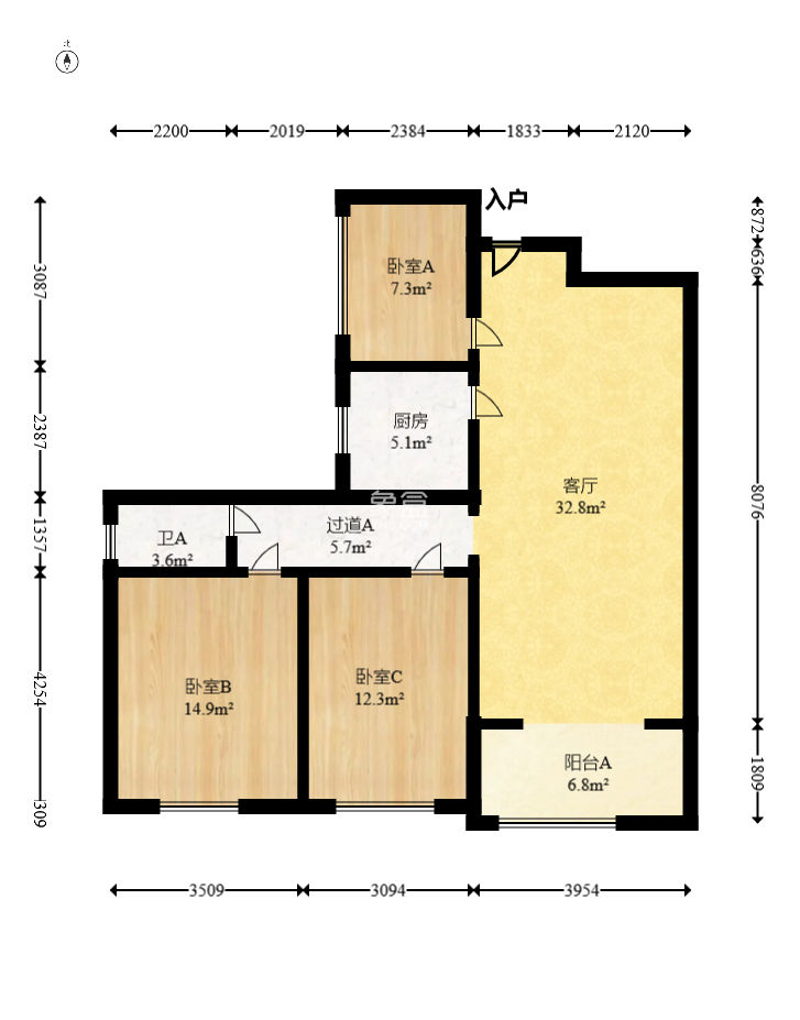 博长山水香颐  3室2厅1卫    65.0万
