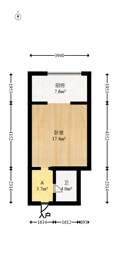 怡海星城  1室1厅1卫   18.90万室内图1