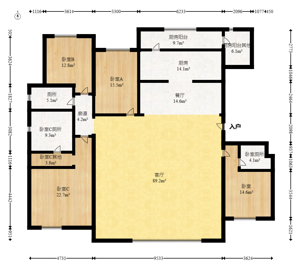 保利天汇  5室2厅3卫   491.00万室内图1