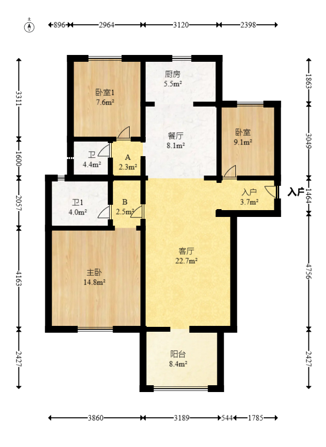 碧桂园翘楚棠  3室2厅1卫    82.0万 碧桂园翘楚棠  3室2厅1卫    82.0万户型图