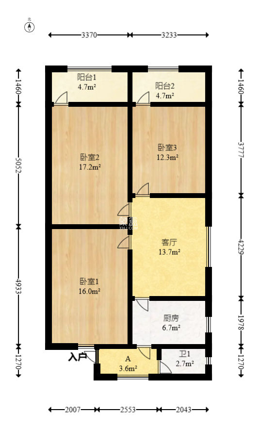 曙光中路纯居民小区  3室1厅1卫   50.00万