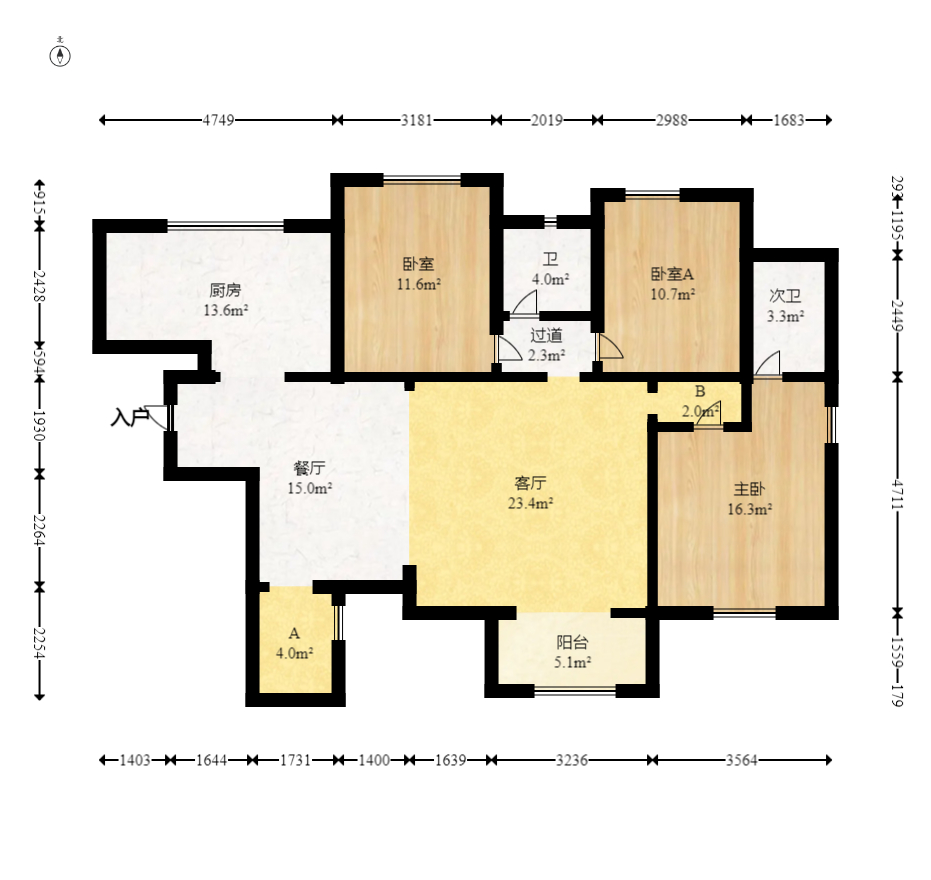 碧桂园威尼斯城 3室2厅2卫 88.6万 碧桂园威尼斯城 3室2厅2卫 88.6万户型图