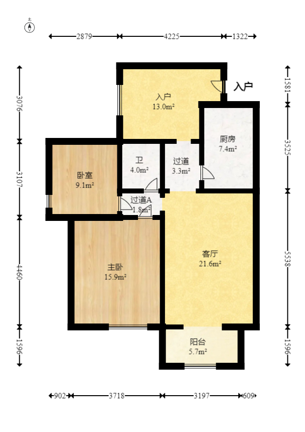 尚都花园城  2室2厅1卫   41.80万室内图1