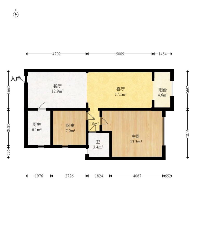 山水湾 2室2厅1卫 33.0万 山水湾 2室2厅1卫 33.0万户型图