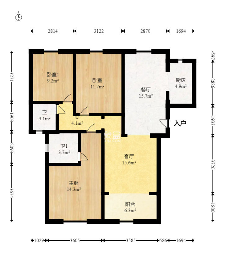 星雅美辰  4室2厅2卫   89.80万