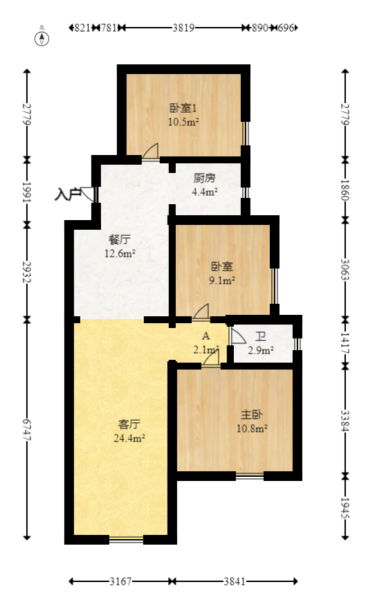 星雅美辰 3室2厅1卫 88.8万 星雅美辰 3室2厅1卫 88.8万户型图