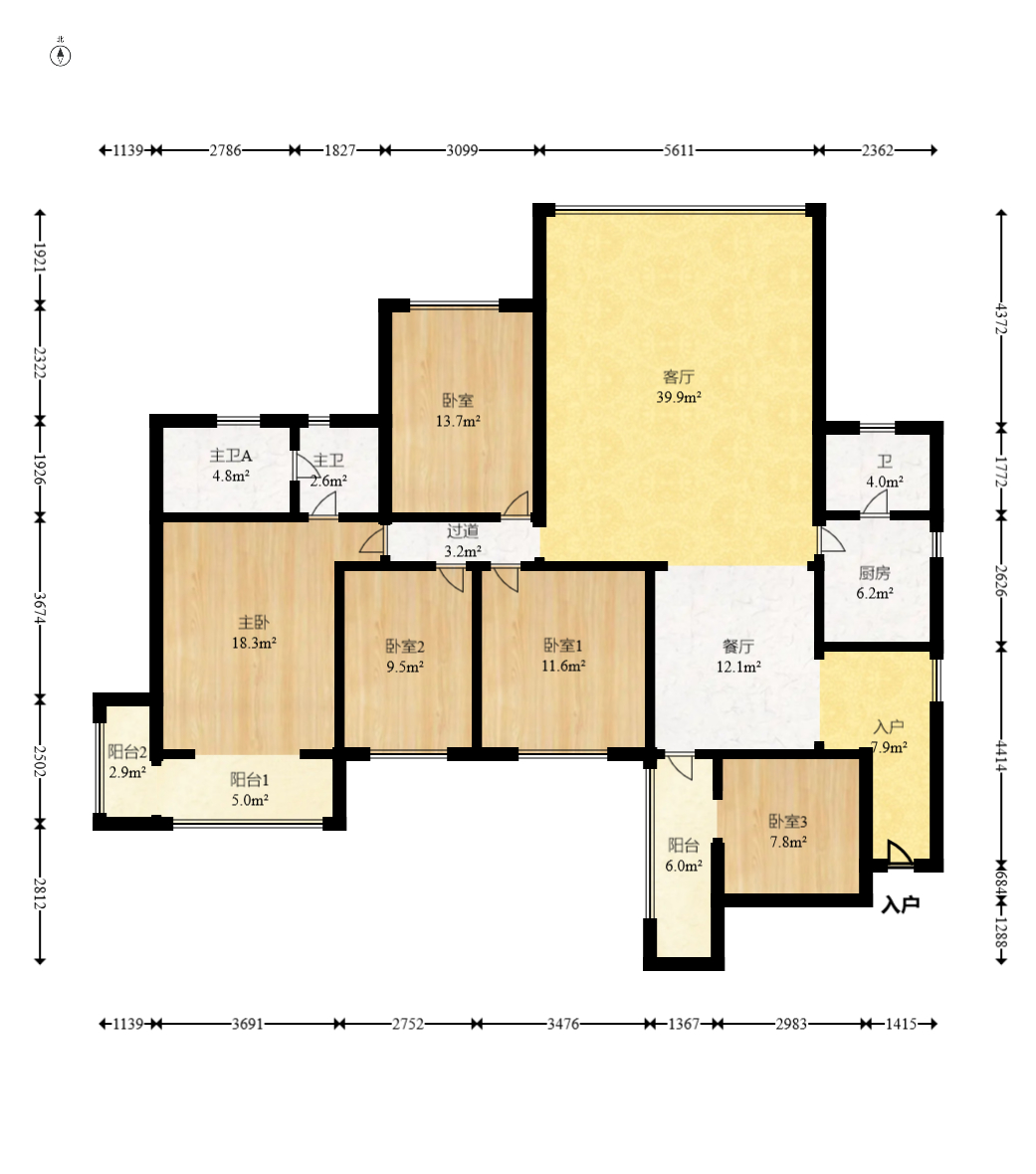 省建苑小区  5室2厅2卫   197.00万室内图1