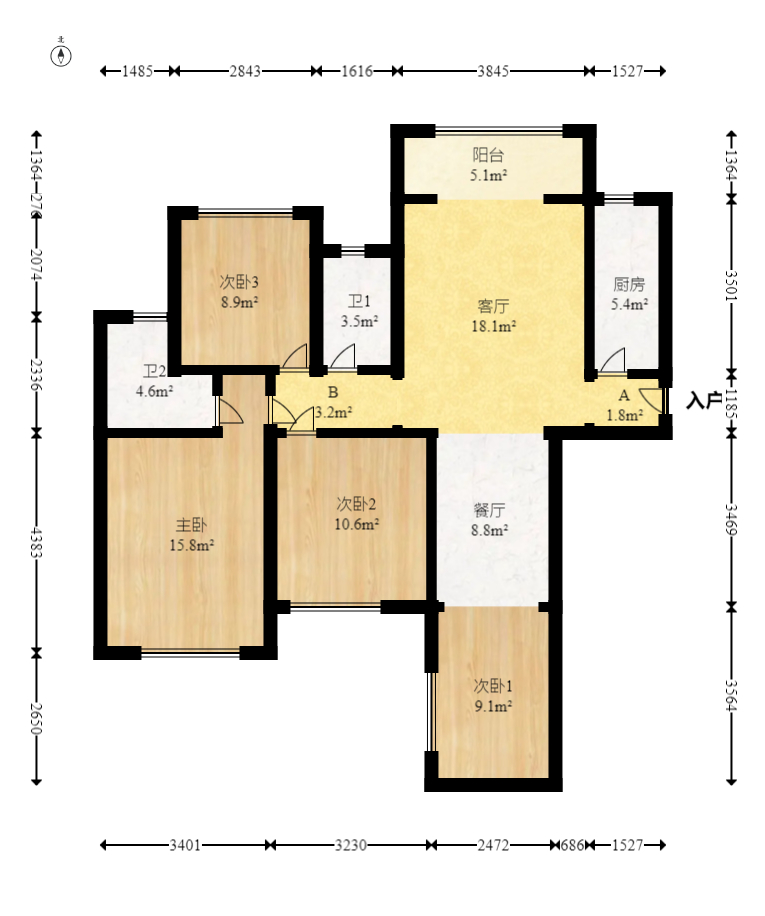 国泰九龙湾  4室2厅2卫    99.8万 国泰九龙湾  4室2厅2卫    99.8万户型图