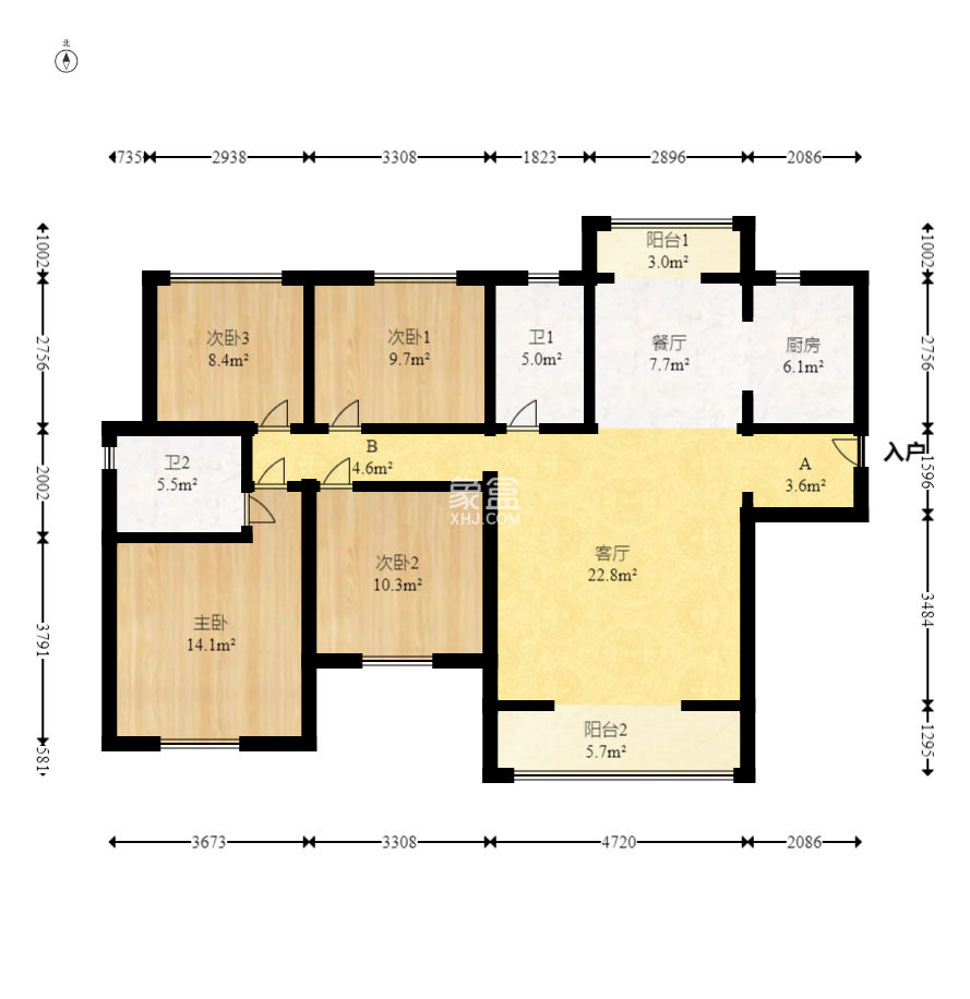中建悦和城  4室2厅2卫   129.00万