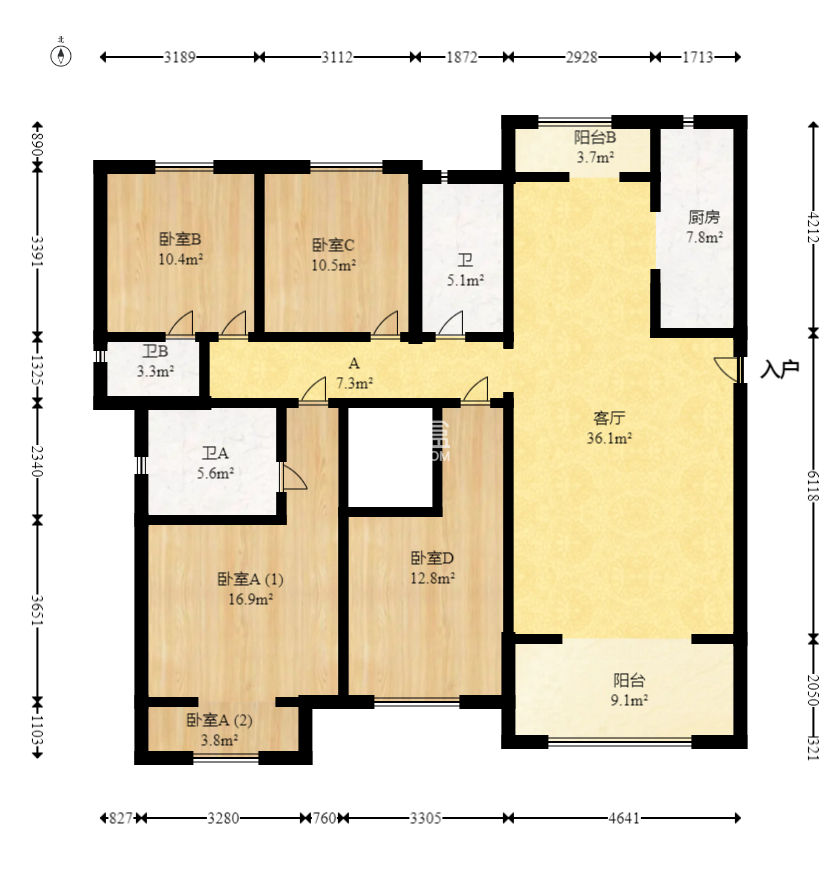 中建梅溪湖中心  4室2厅3卫   318.00万