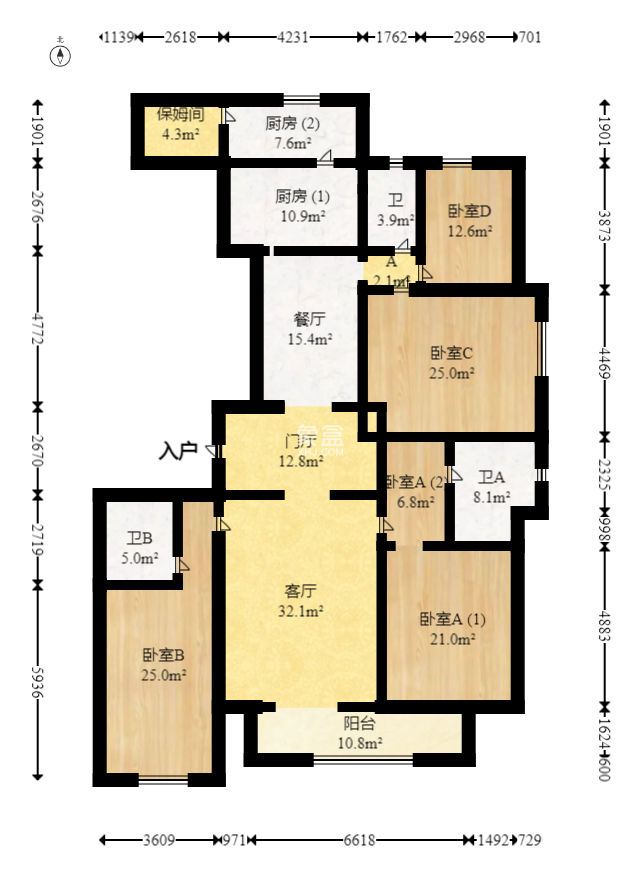 梅溪湖金茂府（金茂广场）（金茂览秀城）  4室2厅3卫   660.00万