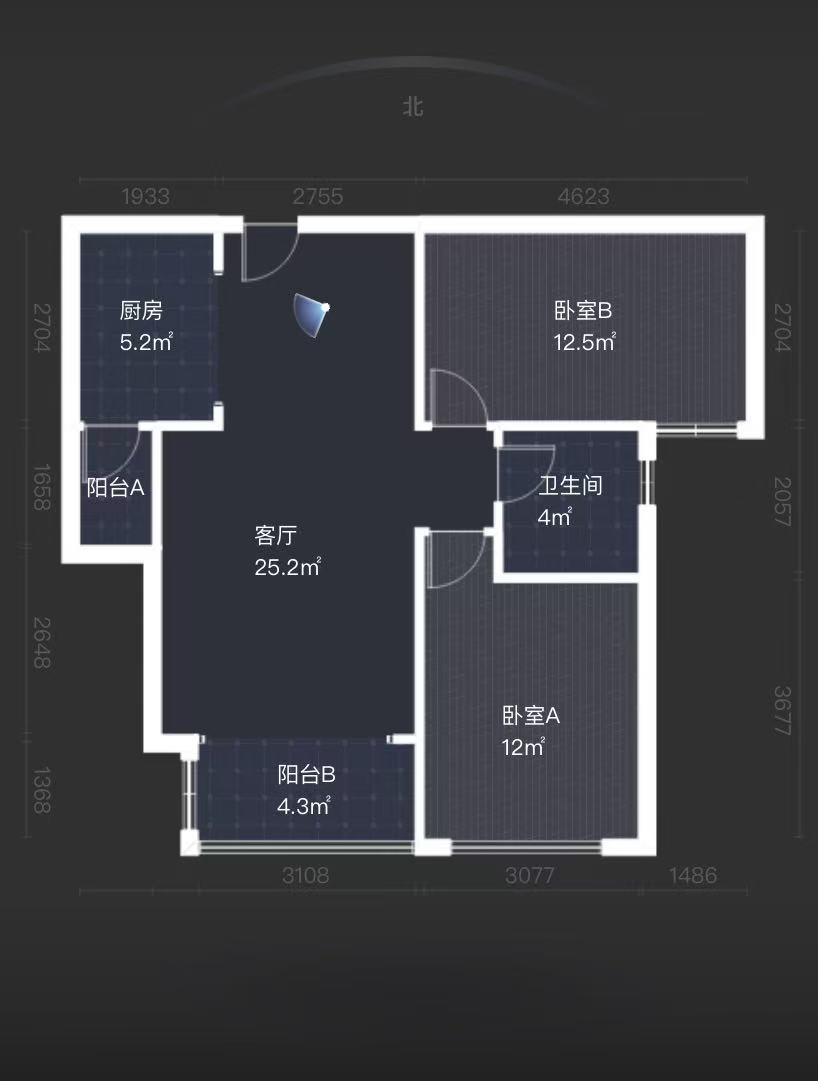 中泰财富湘江  2室2厅1卫   58.00万