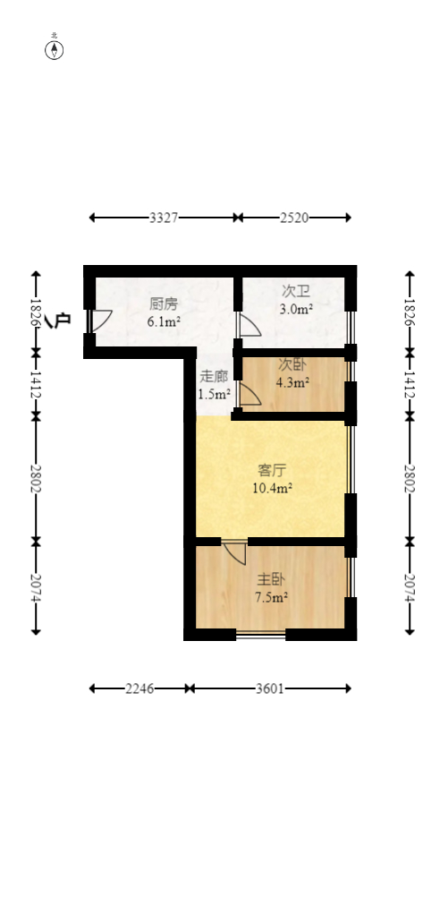 昌茂花园 2室1厅1卫 75.0万 昌茂花园 2室1厅1卫 75.0万户型图