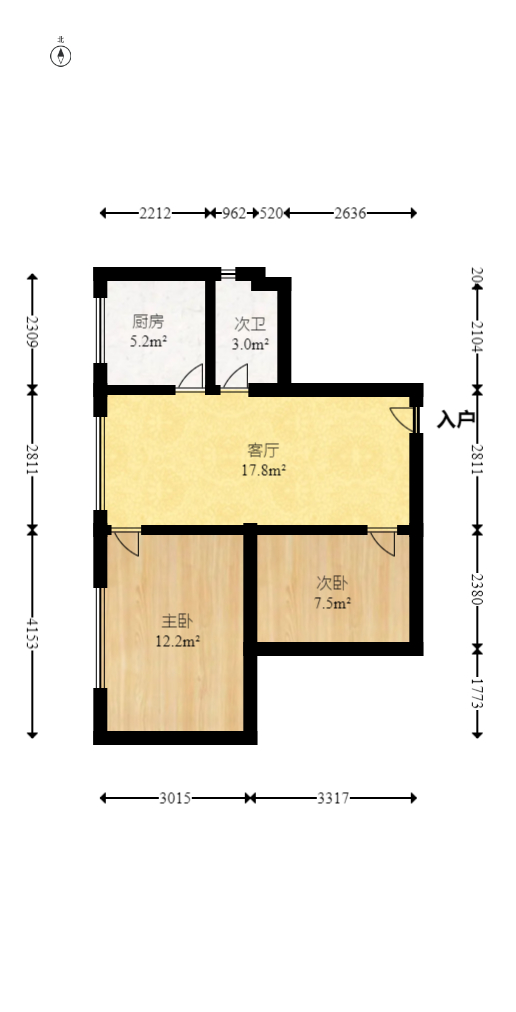 嵩阳大厦 1室1厅1卫 40.0万 嵩阳大厦 1室1厅1卫 40.0万户型图
