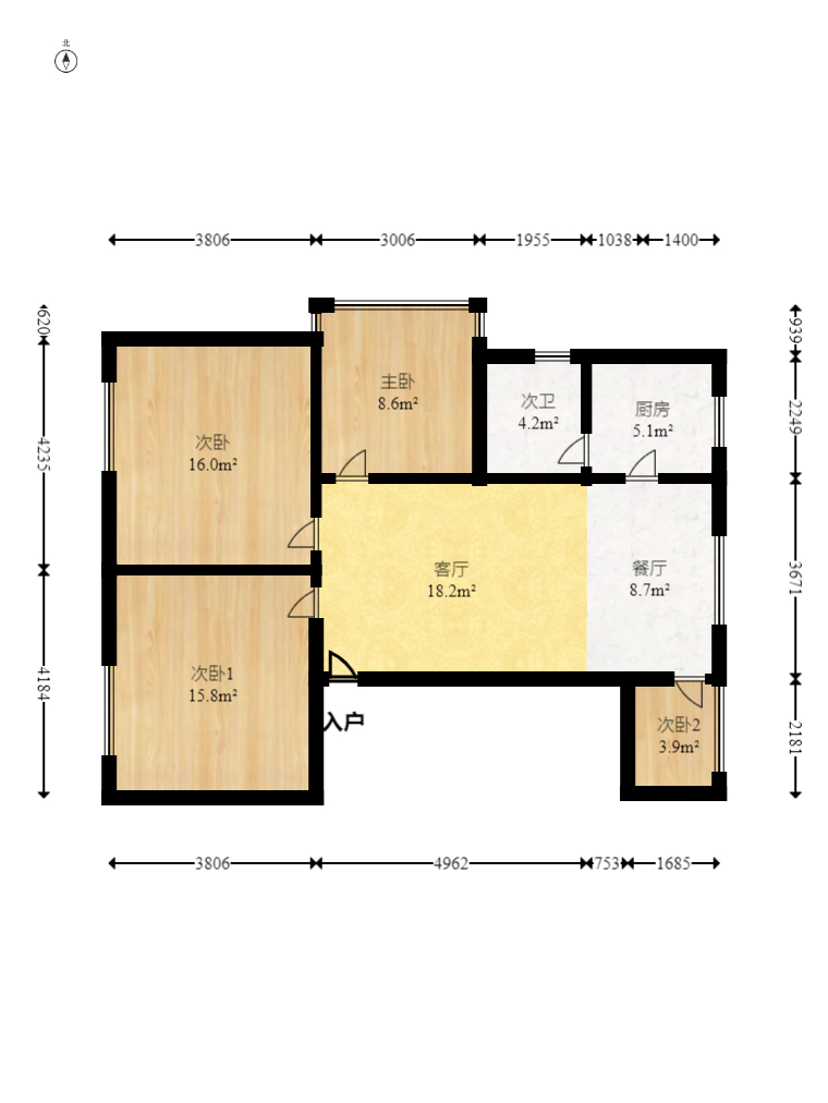 藤园阁(府城新城路) 3室2厅1卫 112.8万 藤园阁(府城新城路) 3室2厅1卫 112.8万户型图