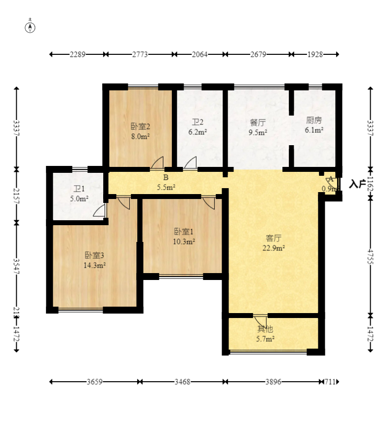 中建信和城  3室2厅2卫    140.0万 中建信和城  3室2厅2卫    140.0万户型图