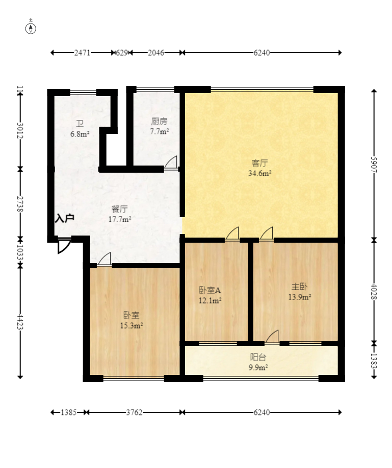 长沙县政府宿舍(星邻南苑)  3室2厅1卫    72.8万 长沙县政府宿舍(星邻南苑)  3室2厅1卫    72.8万户型图