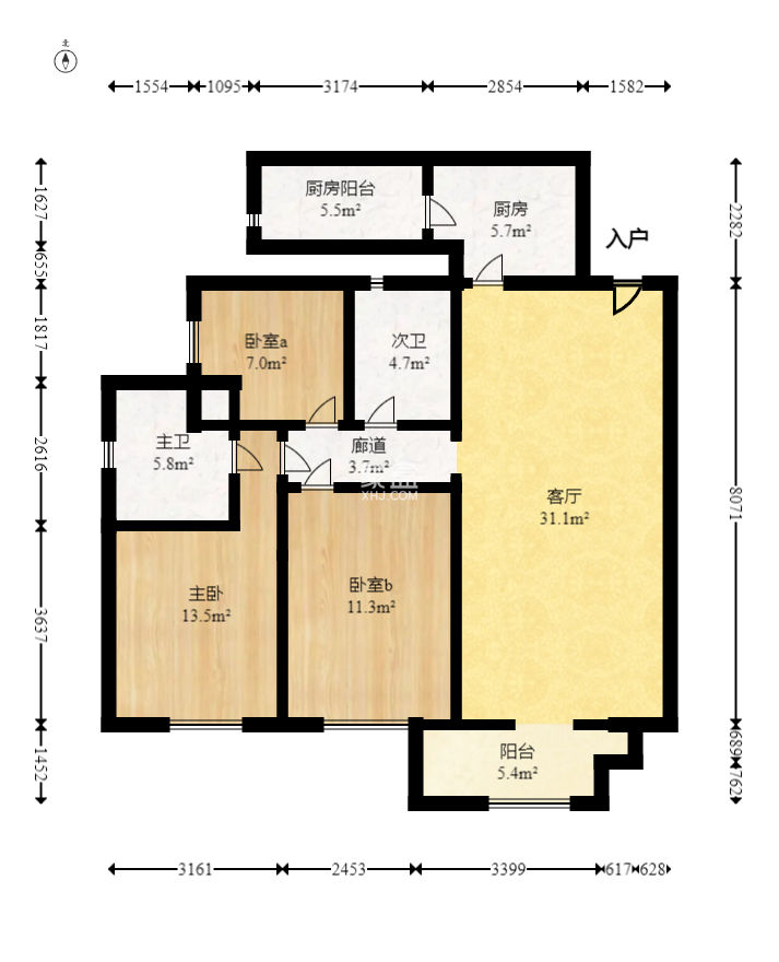和泓梅溪四季  3室2厅1卫   150.00万