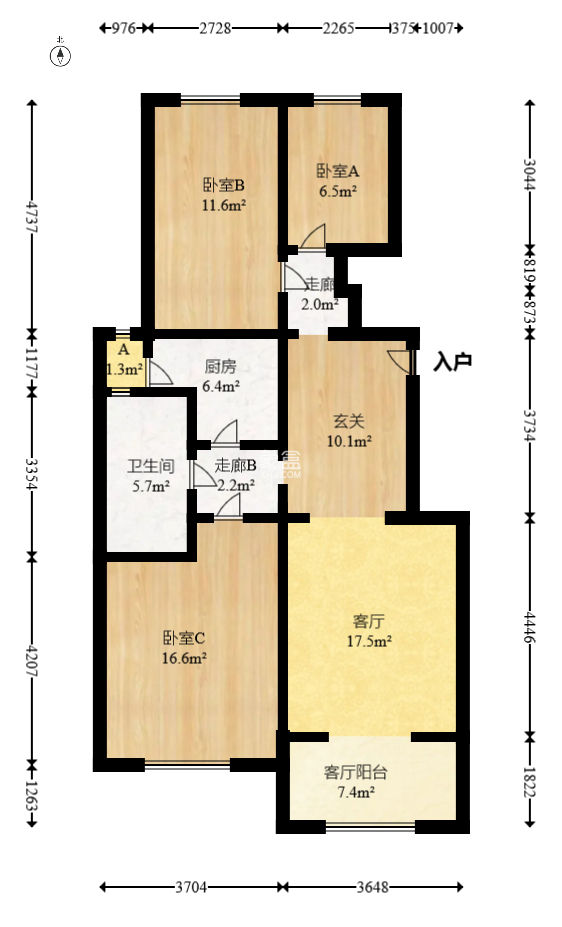 綠地公館（綠地名?。? 3室2廳1衛(wèi)   128.00萬(wàn)
