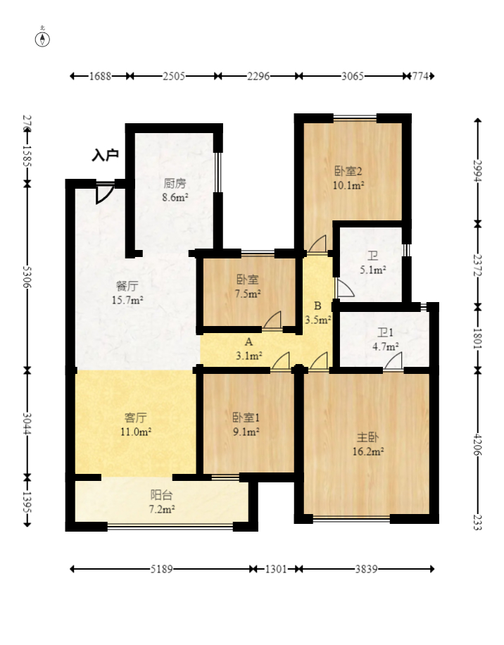 和顺府 4室2厅2卫 98.0万 和顺府 4室2厅2卫 98.0万户型图