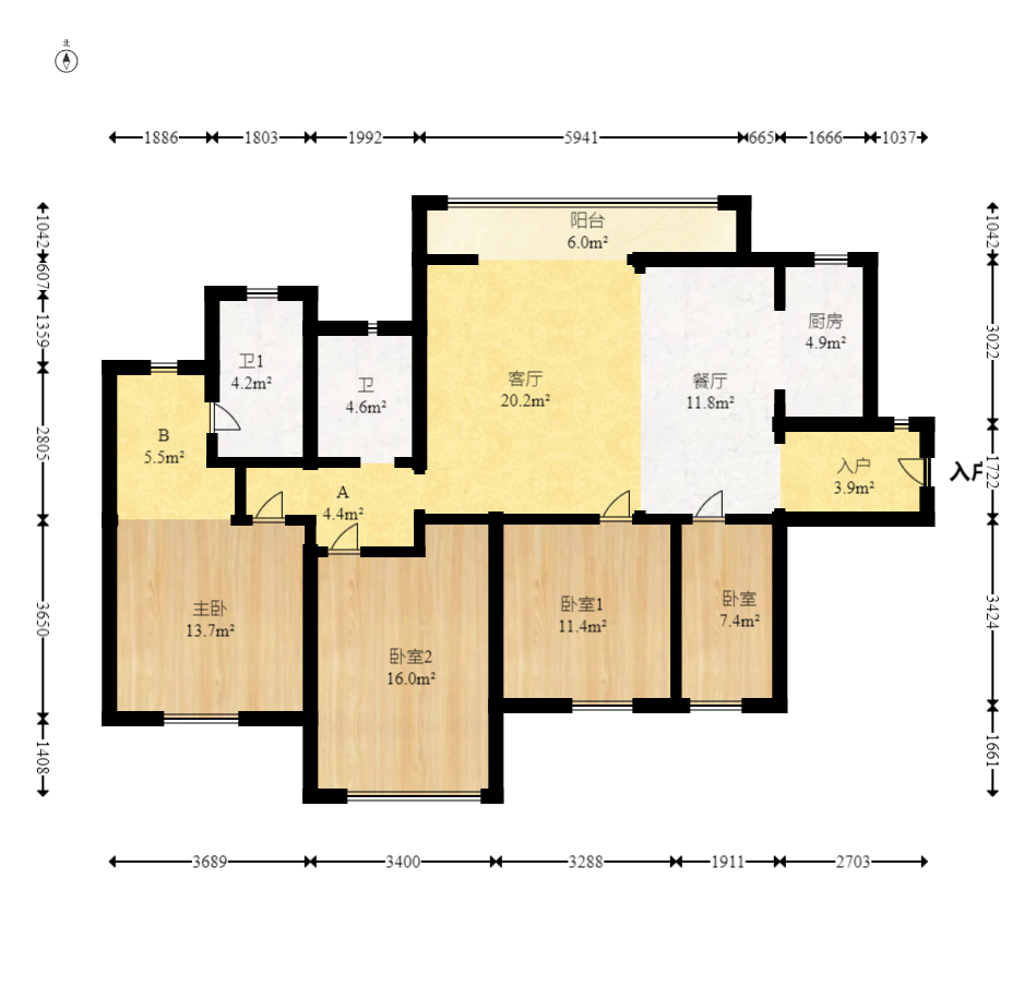 筑梦星园 4室2厅2卫 91.8万 筑梦星园 4室2厅2卫 91.8万户型图