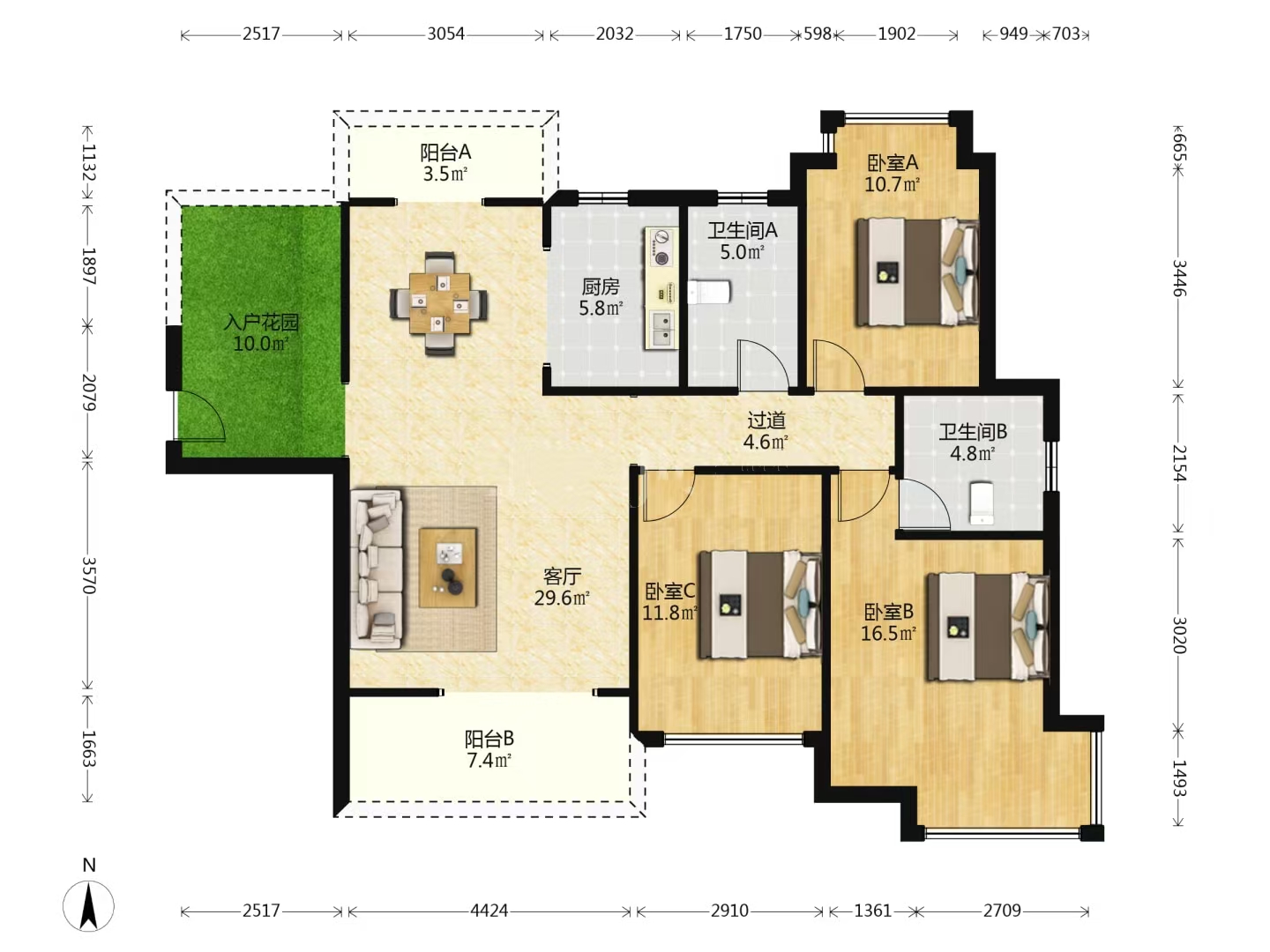 时代新城(翰林府) 4室2厅2卫 53.0万 时代新城(翰林府) 4室2厅2卫 53.0万室内图