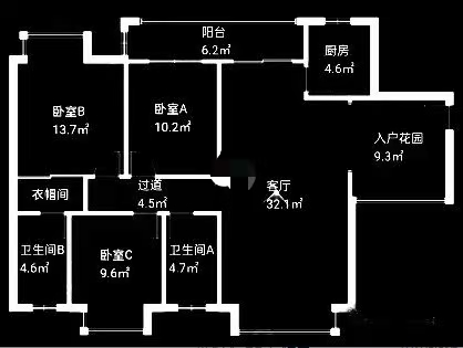 武广国际学苑 3室2厅2卫 80.0万 武广国际学苑 3室2厅2卫 80.0万室内图