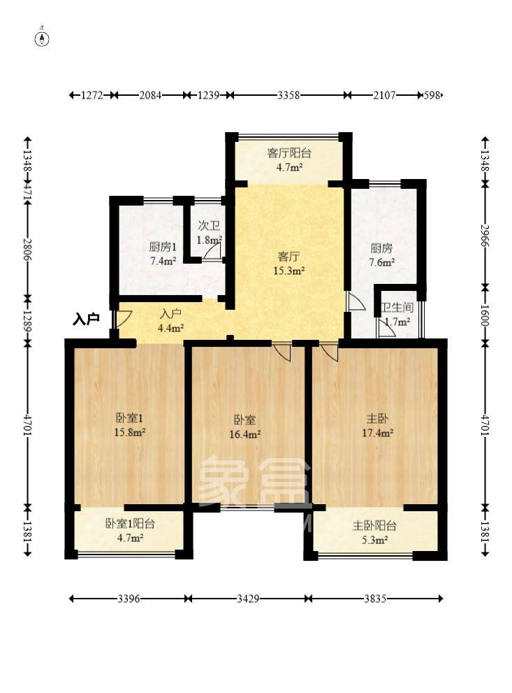省科技厅机关二院  3室2厅2卫   2000.00元/月室内图