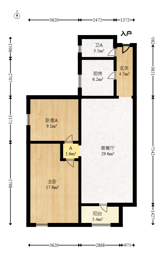 天骄福邸  2室2厅1卫   112.00万室内图1