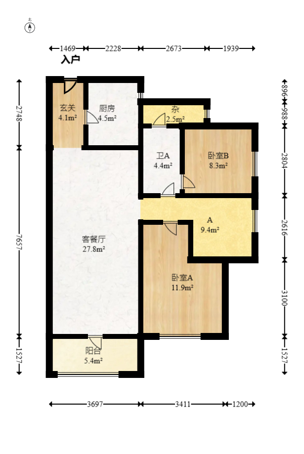 保利天禧D区  3室2厅1卫   150.00万室内图1