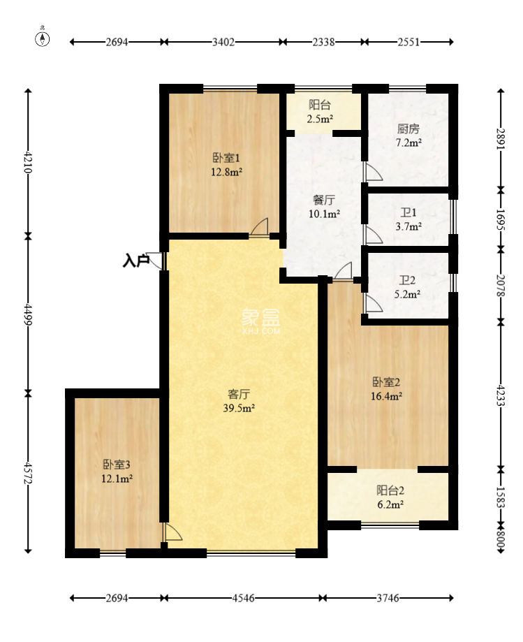 柠檬丽都  3室2厅1卫   95.00万