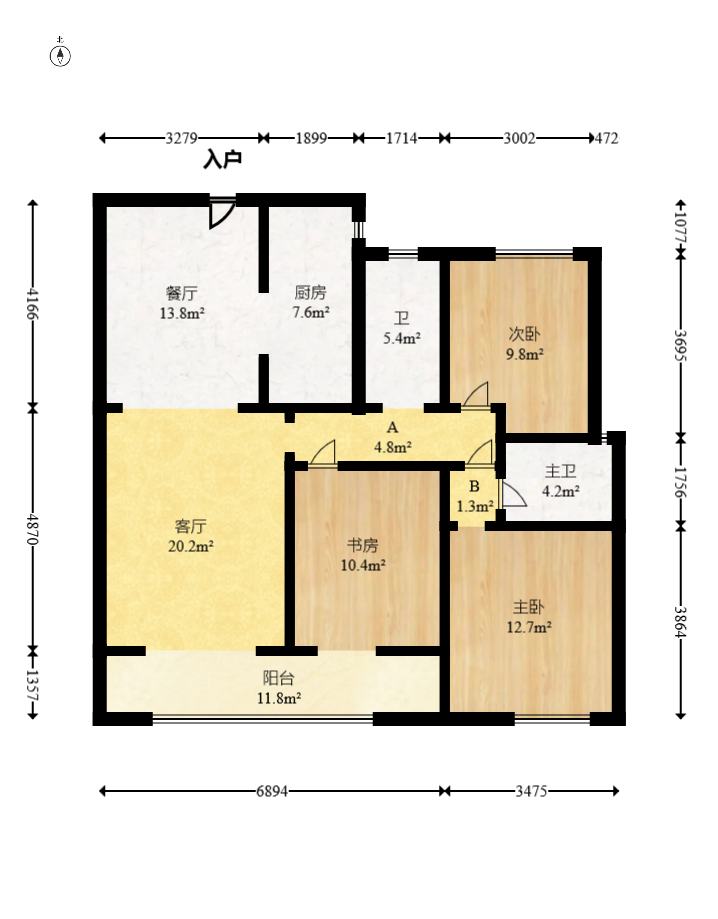 广泽上苑  3室2厅2卫   96.80万室内图1