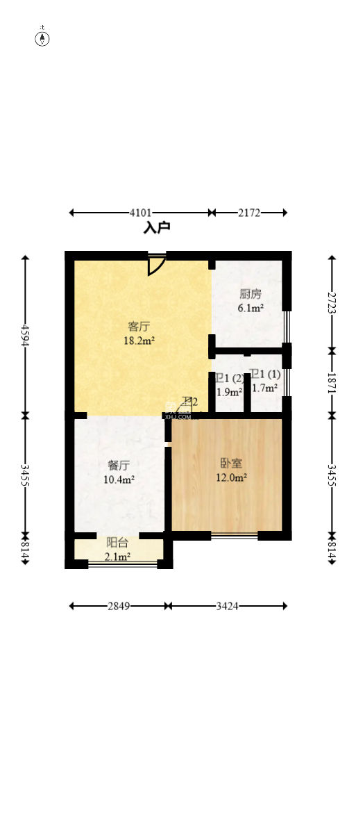 中江佳境天成  1室2厅1卫   59.80万