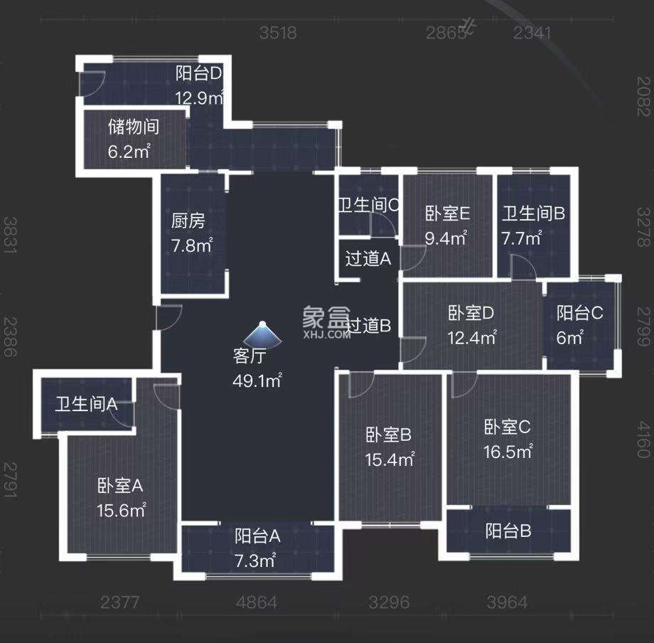 中泰财富湘江  4室2厅2卫    170.0万