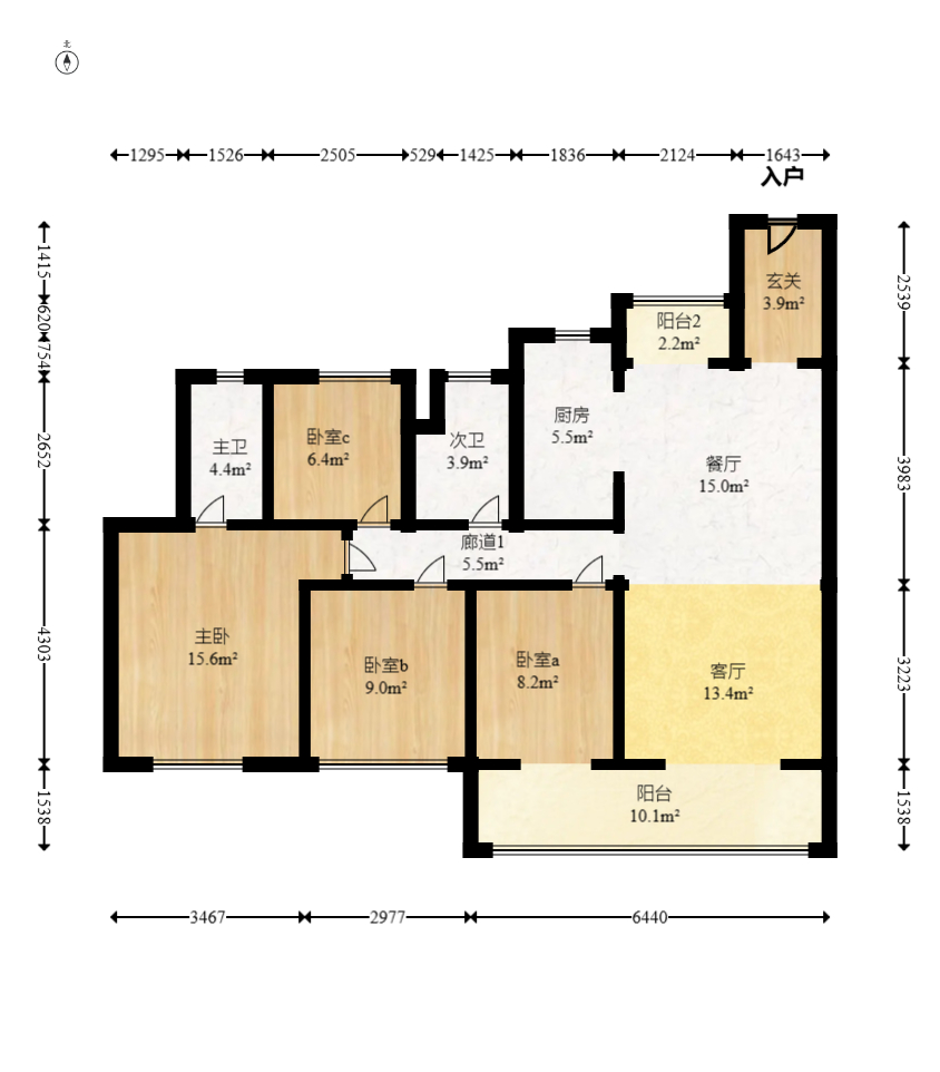 中海麓山境南区  4室2厅2卫   180.00万室内图1