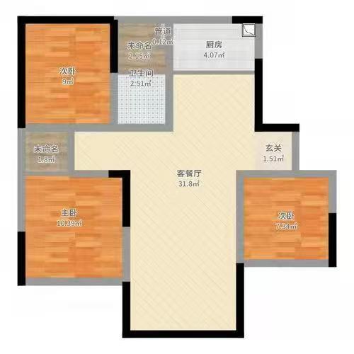 碧桂园壹中心  1室1厅1卫   900.00元/月室内图1