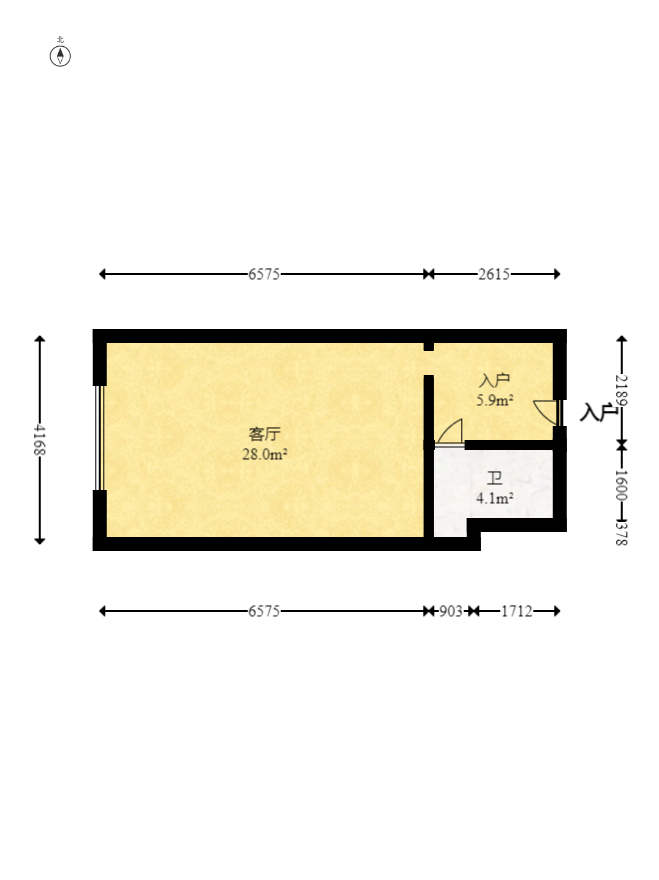 时代星城  1室1厅1卫   19.80万室内图1