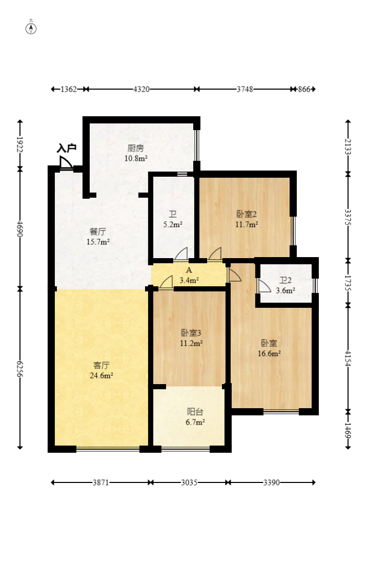 万象府台  3室2厅2卫    215.0万 万象府台  3室2厅2卫    215.0万户型图