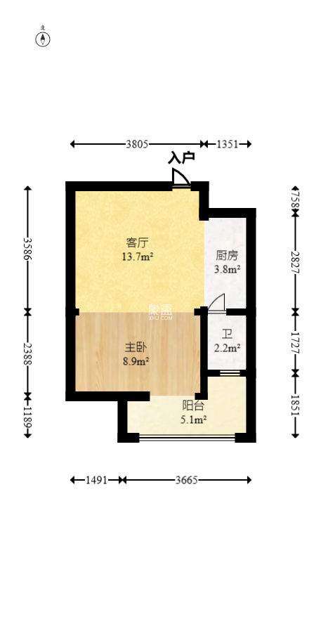 世景华庭  1室1厅1卫   22.00万