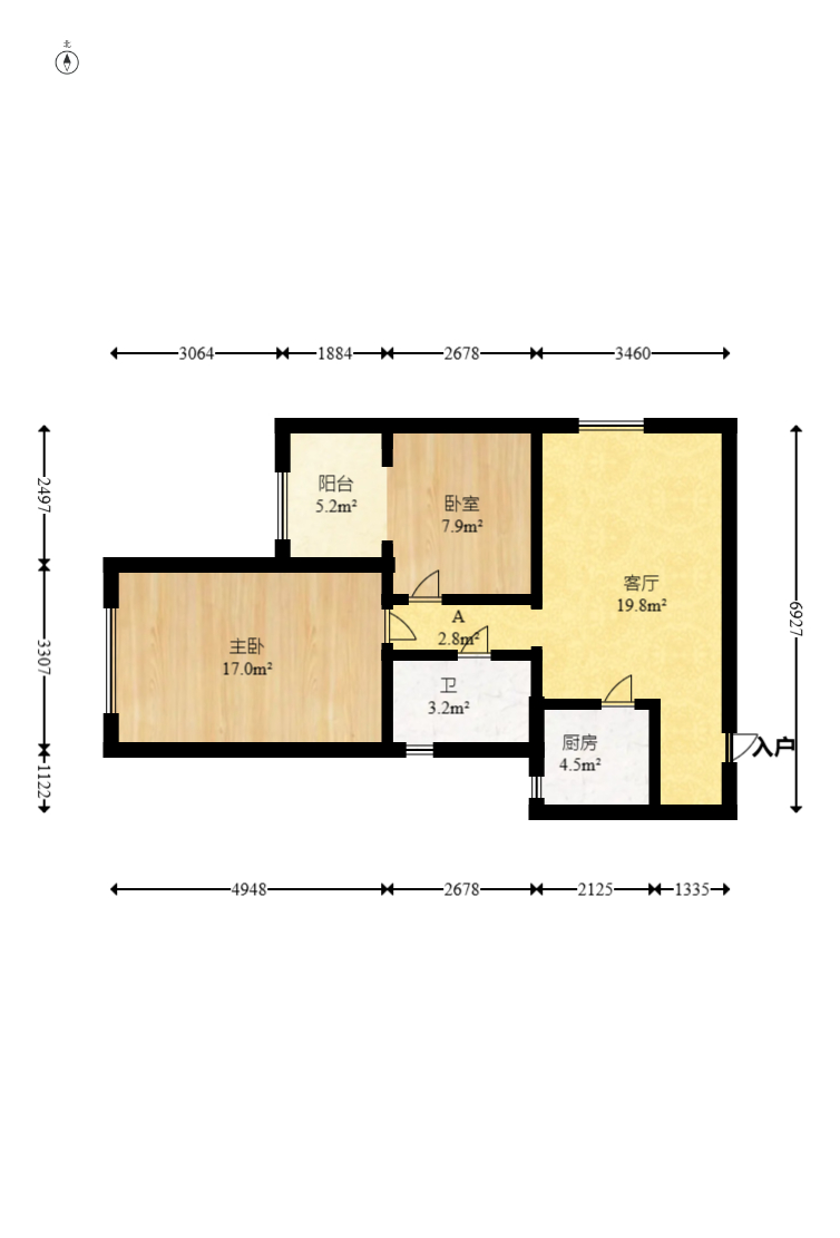 郡原居里 2室2厅1卫 56.0万 郡原居里 2室2厅1卫 56.0万户型图