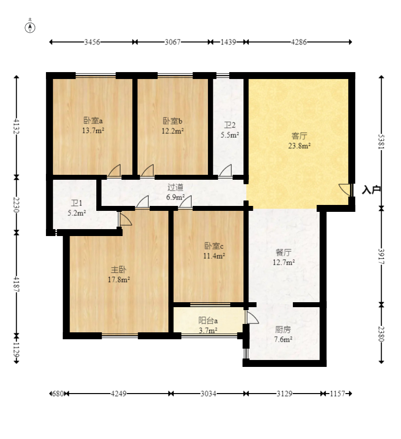 兴邦花城 4室2厅2卫 65.8万 兴邦花城 4室2厅2卫 65.8万户型图