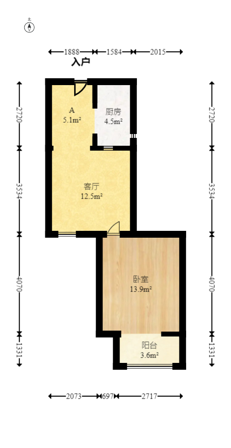 怡海星城  1室1厅1卫   31.00万室内图1