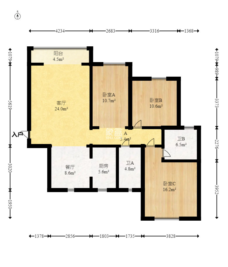凯富漫城  3室2厅2卫   55.00万
