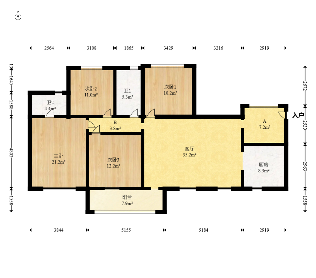 华润凤凰城二期 4室2厅2卫 112.8万 华润凤凰城二期 4室2厅2卫 112.8万户型图
