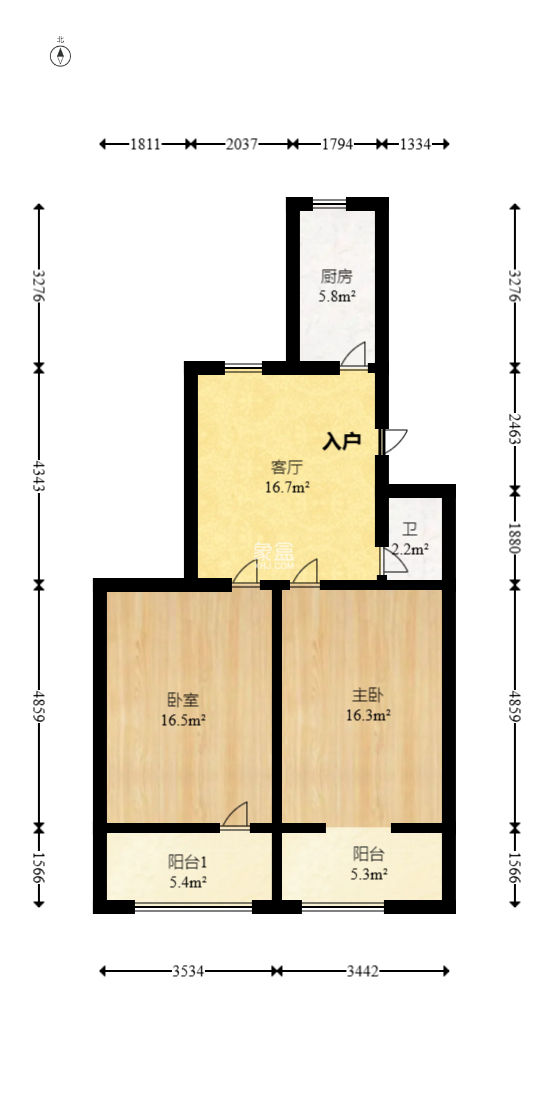 電子工業(yè)宿舍  2室1廳1衛(wèi)   65.00萬