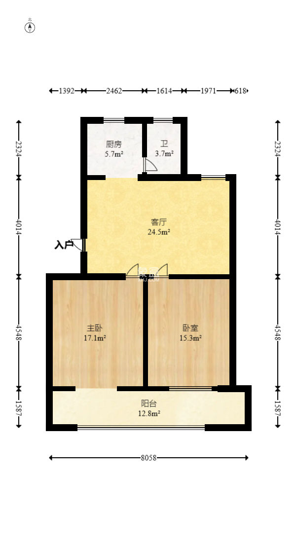 大乐嘉巷地税局宿舍  2室1厅1卫   58.00万